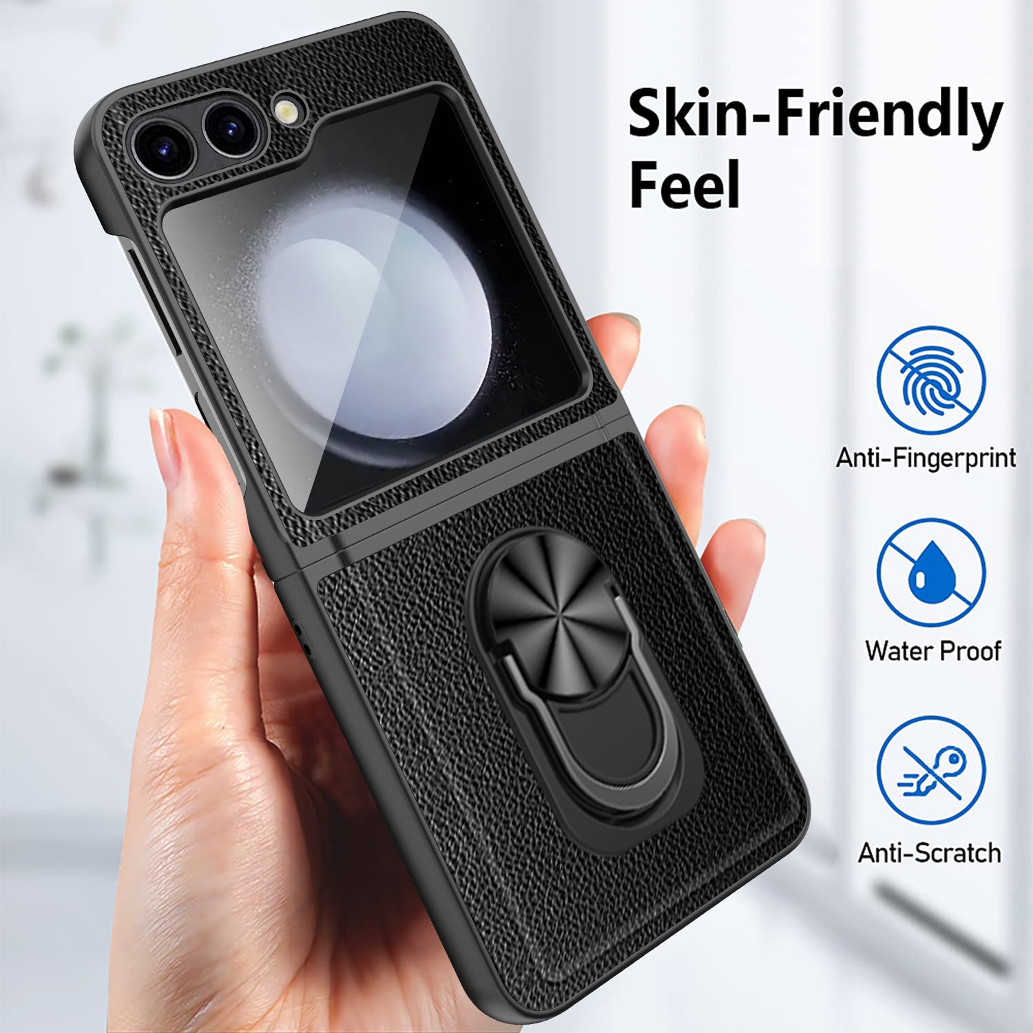 For Samsung Galaxy Z Flip5 5G Case Ring Kickstand Hard PC Phone Protector For Samsung Galaxy Z Flip5 5G Case Ring Kickstand Hard PC Phone Protector